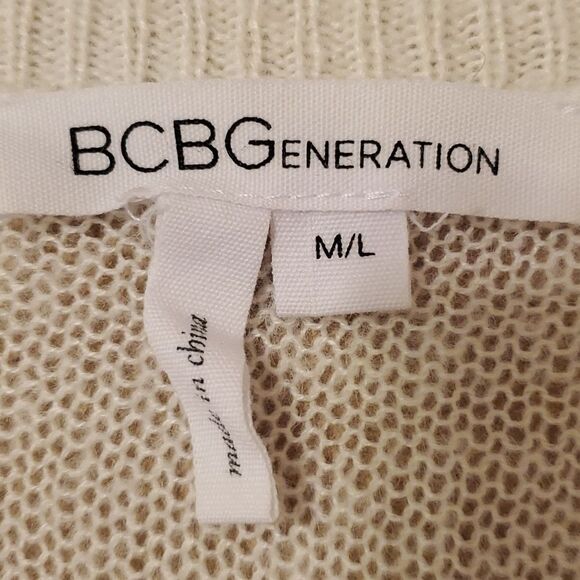 BCBGENERATION  ivory semi sheer oversized sweater size Med/Large - Picture 7 of 10